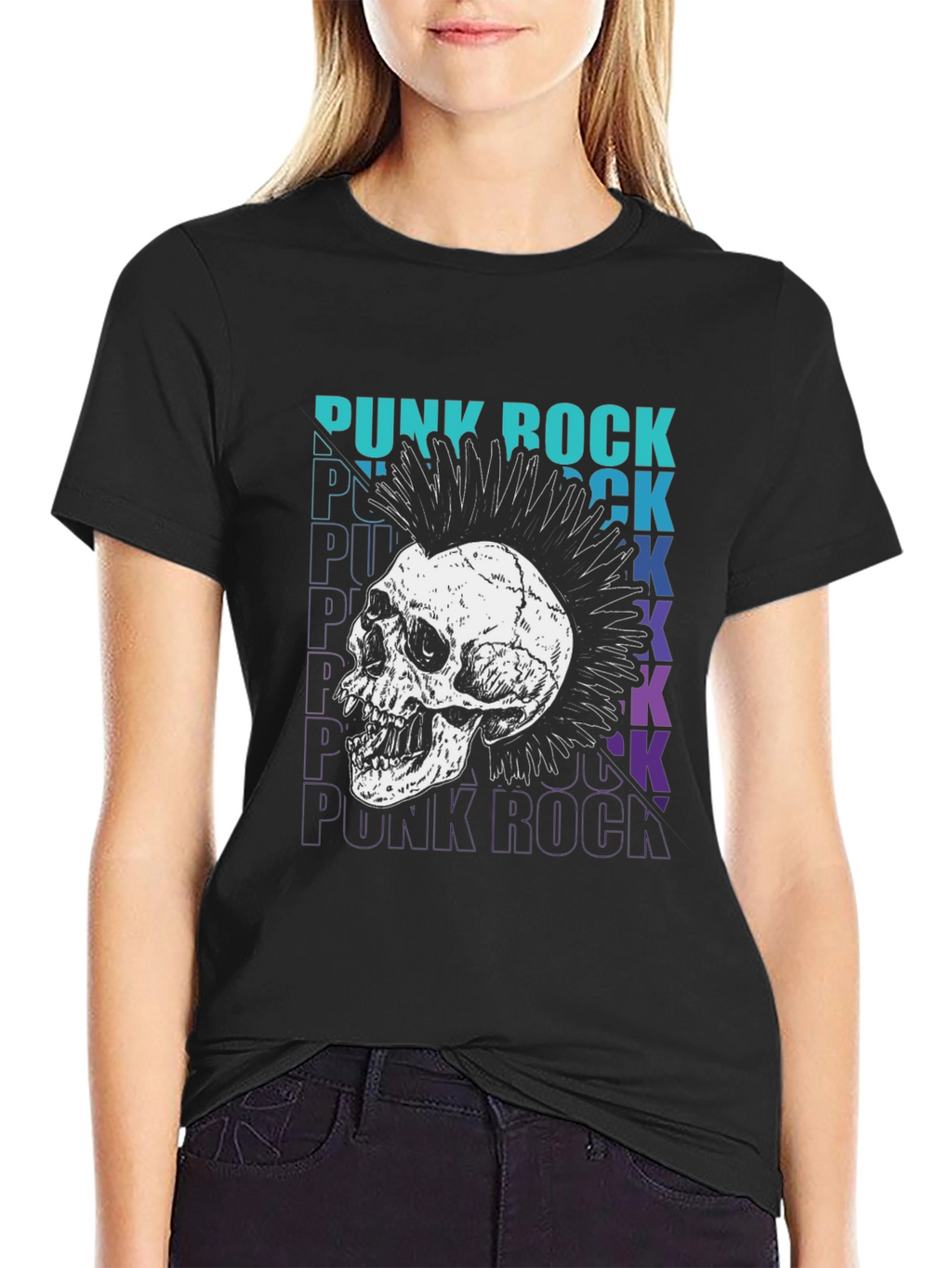 Punk Rock Skull Graphic Tee