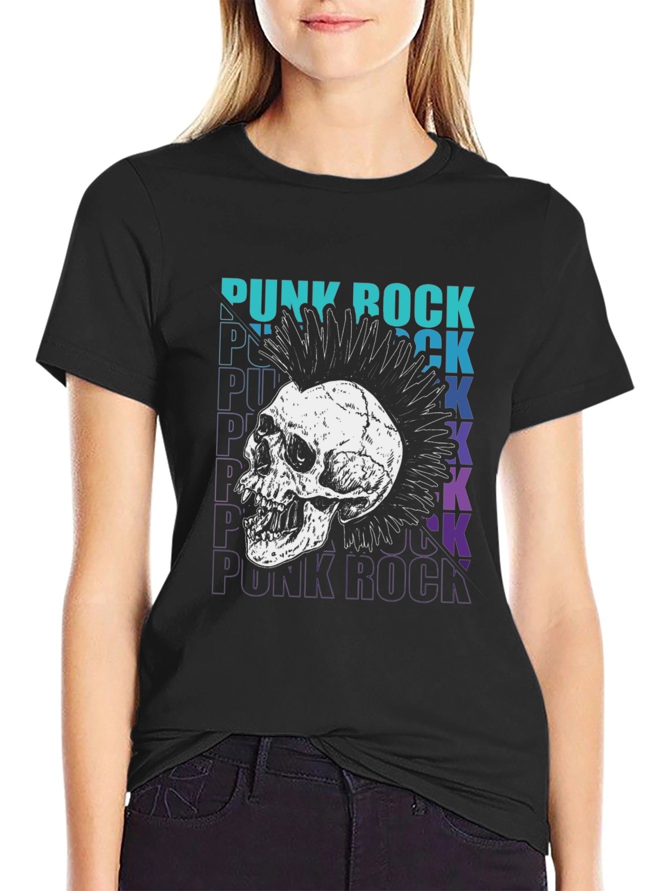 Punk Rock Skull Graphic Tee