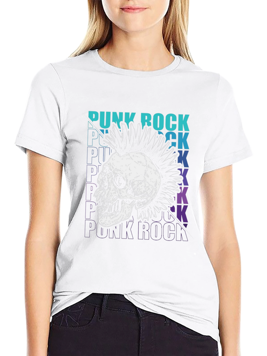 Punk Rock Skull Graphic Tee