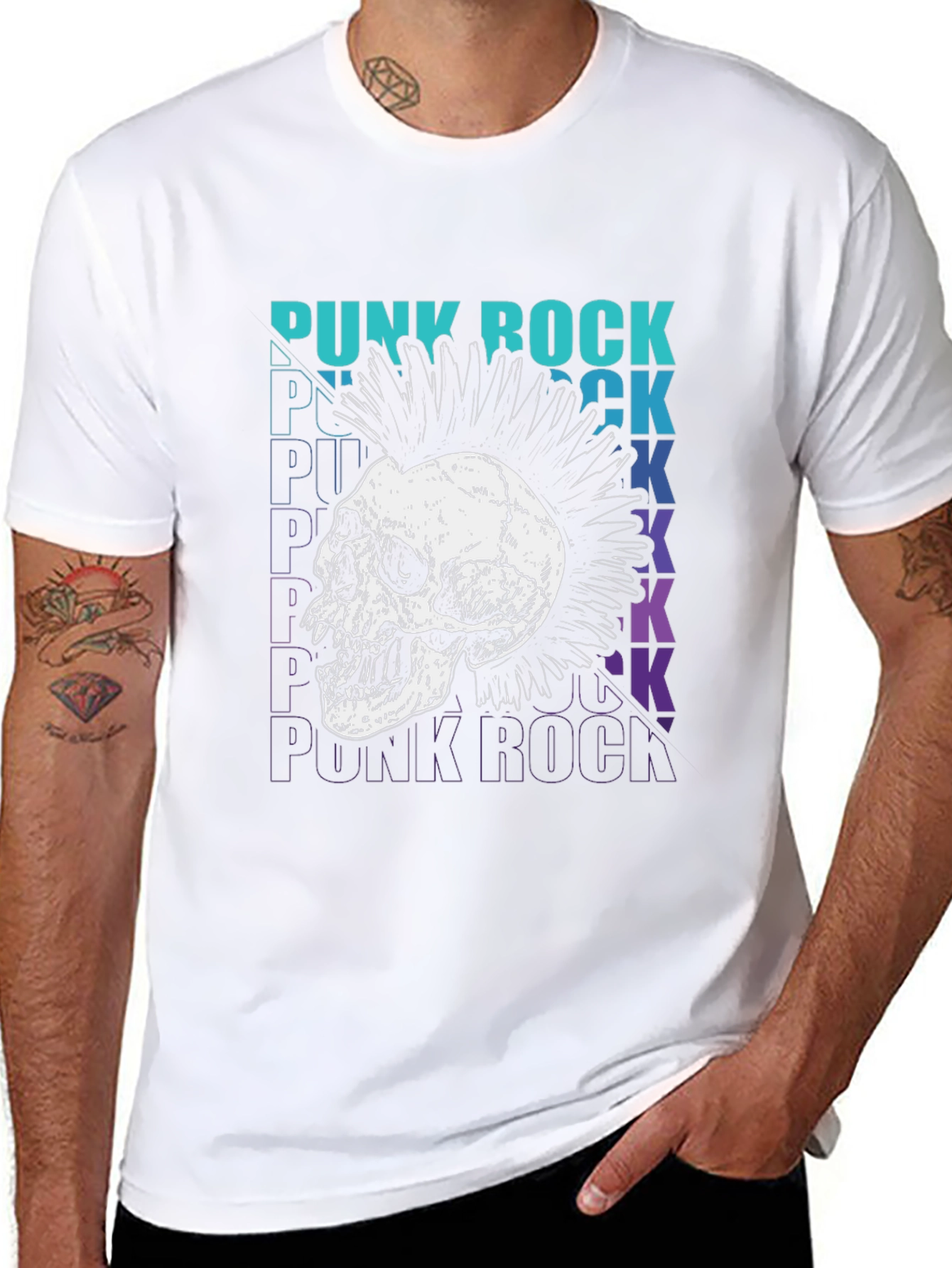 Punk Rock Skull Graphic Tee