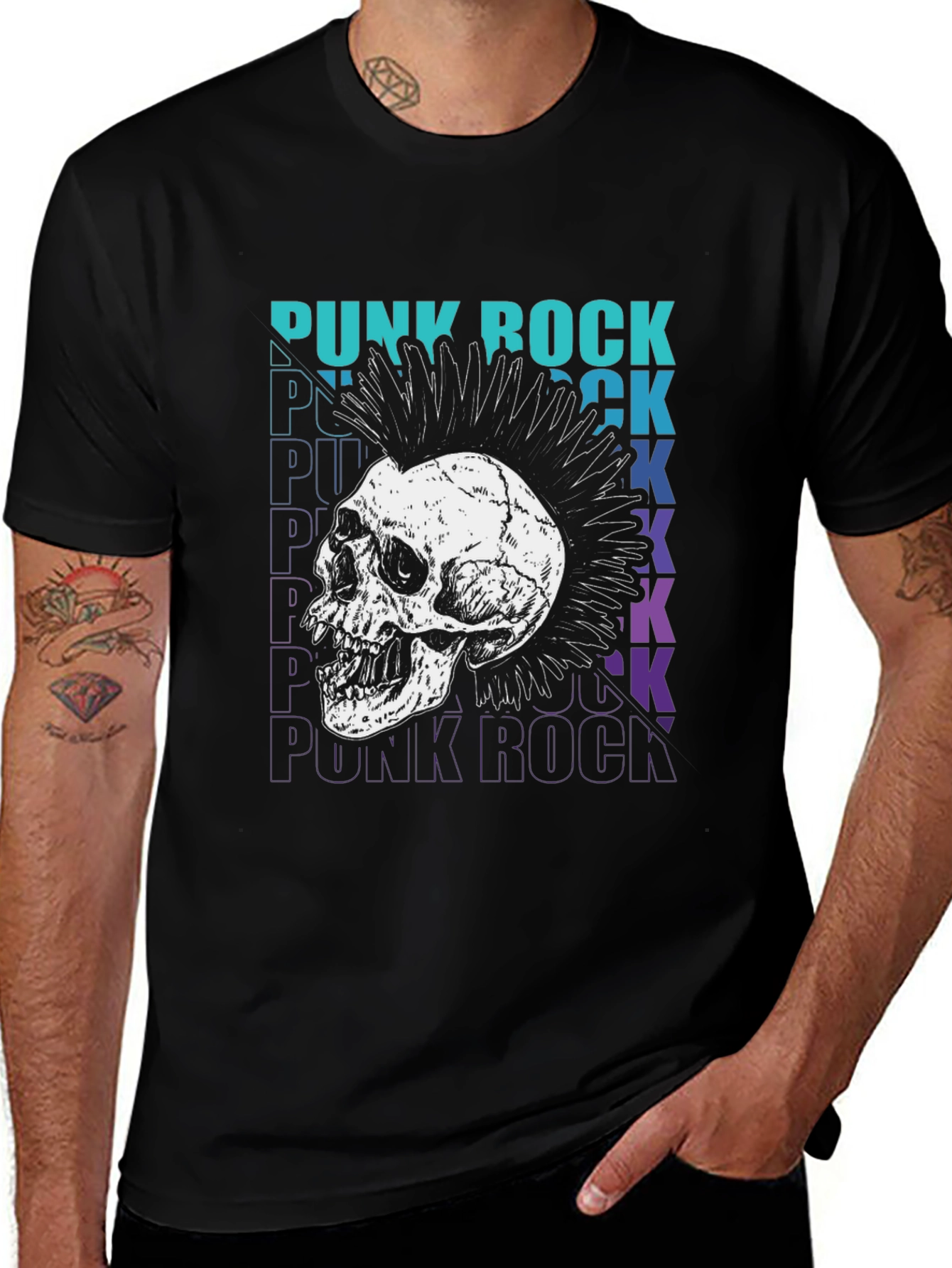 Punk Rock Skull Graphic Tee