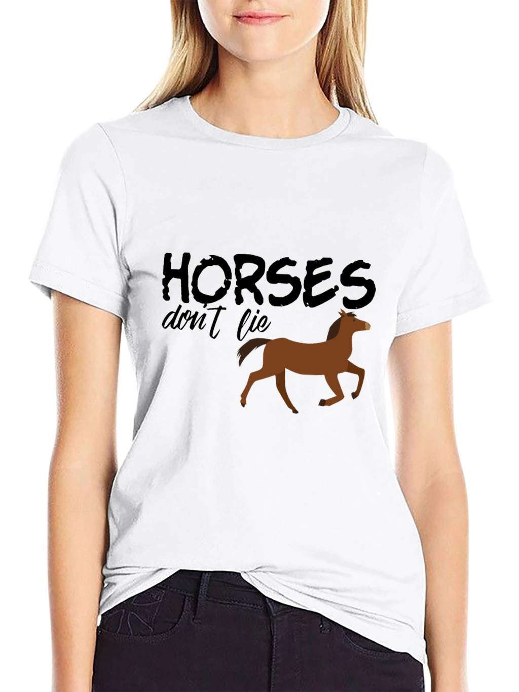 Horses Dont Lie Black Graphic Tee