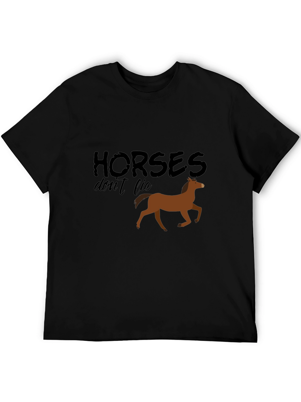Horses Dont Lie Black Graphic Tee