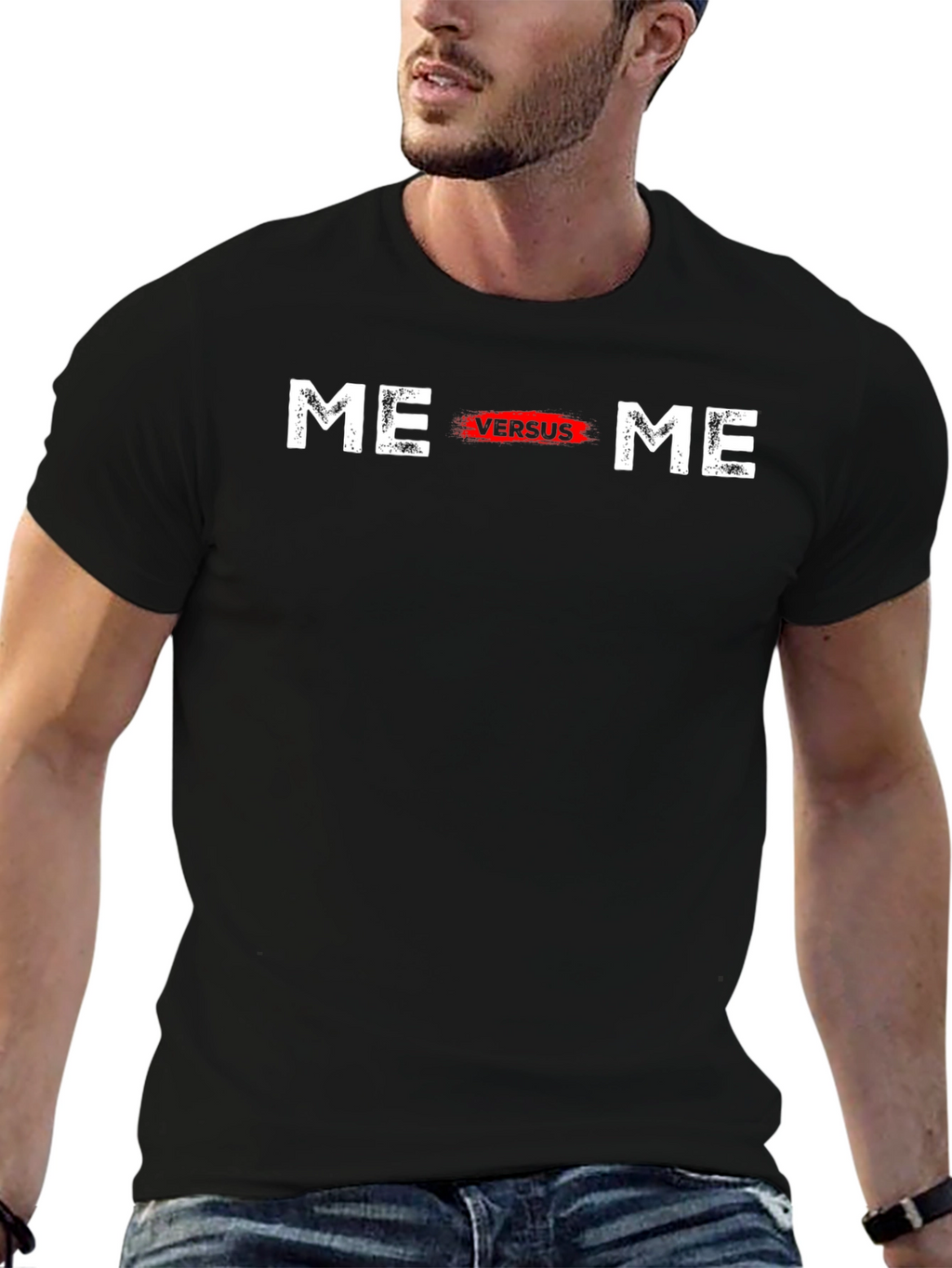 Me Versus Me Graphic T-Shirt - Black
