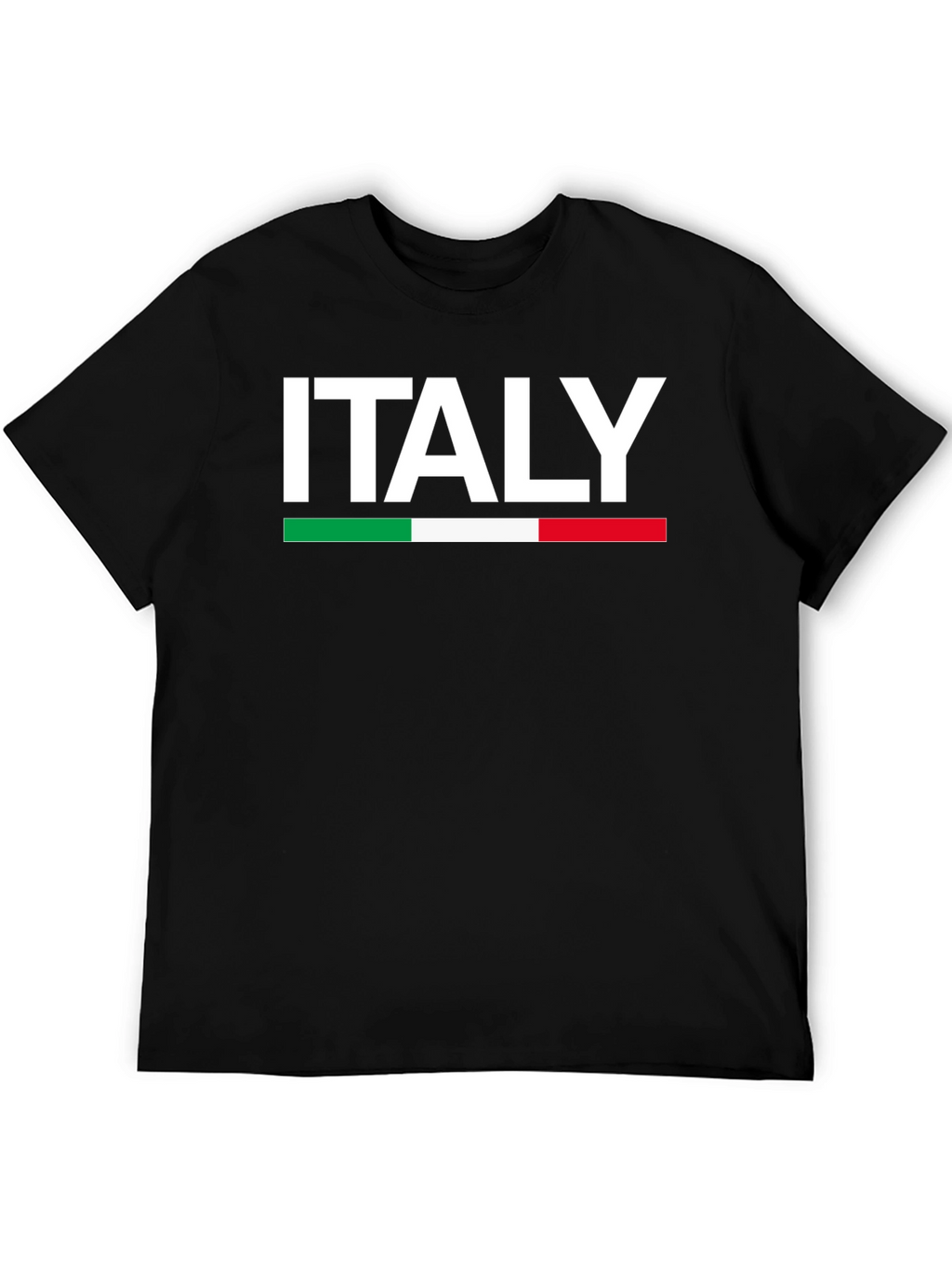 Italy Flag T-Shirt - Black Crew Neck