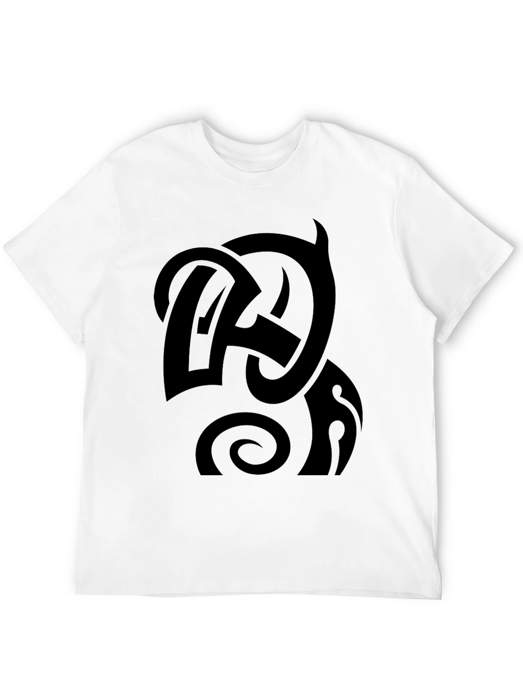 Black Graphic Tee - Abstract Design