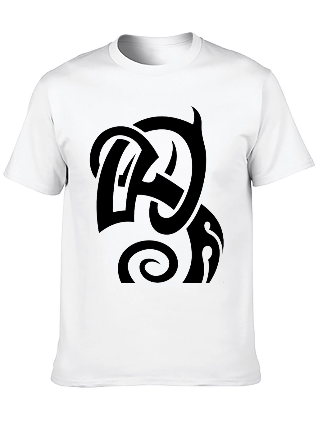 Black Graphic Tee - Abstract Design