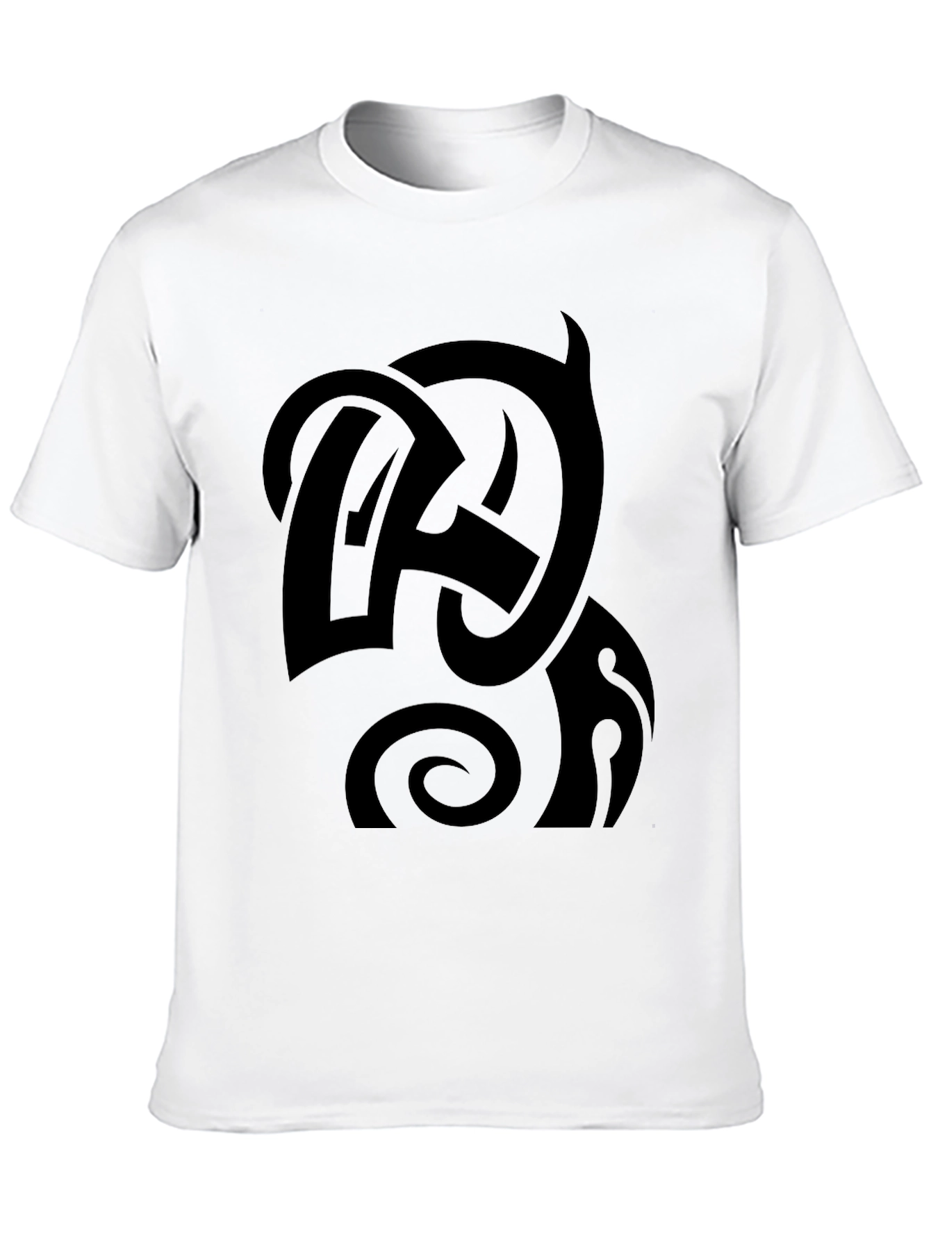 Black Graphic Tee - Abstract Design