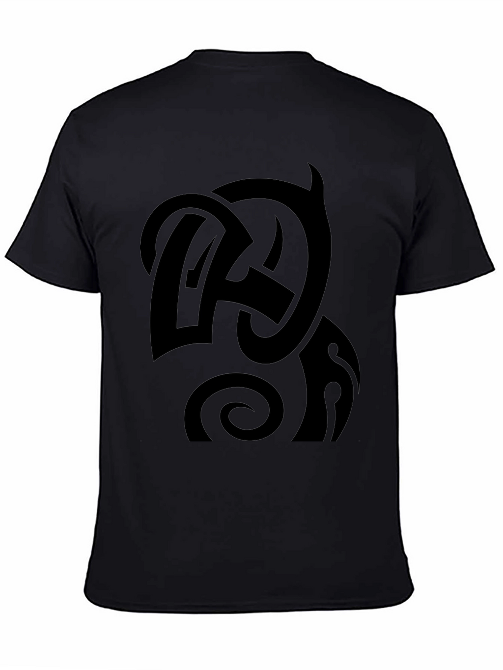 Black Graphic Tee - Abstract Design