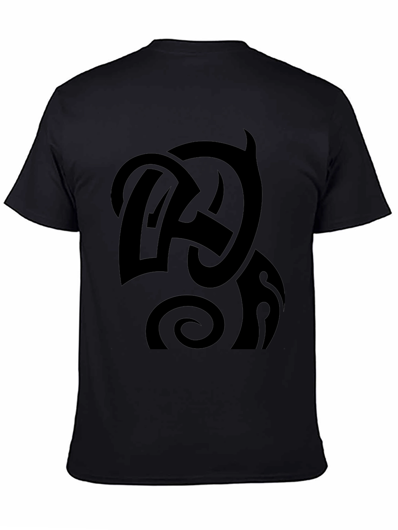 Black Graphic Tee - Abstract Design