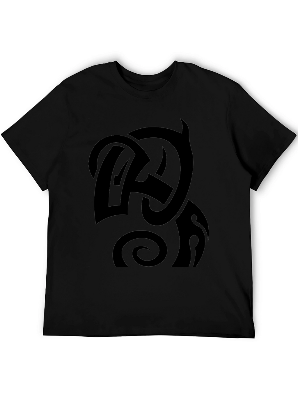 Black Graphic Tee - Abstract Design