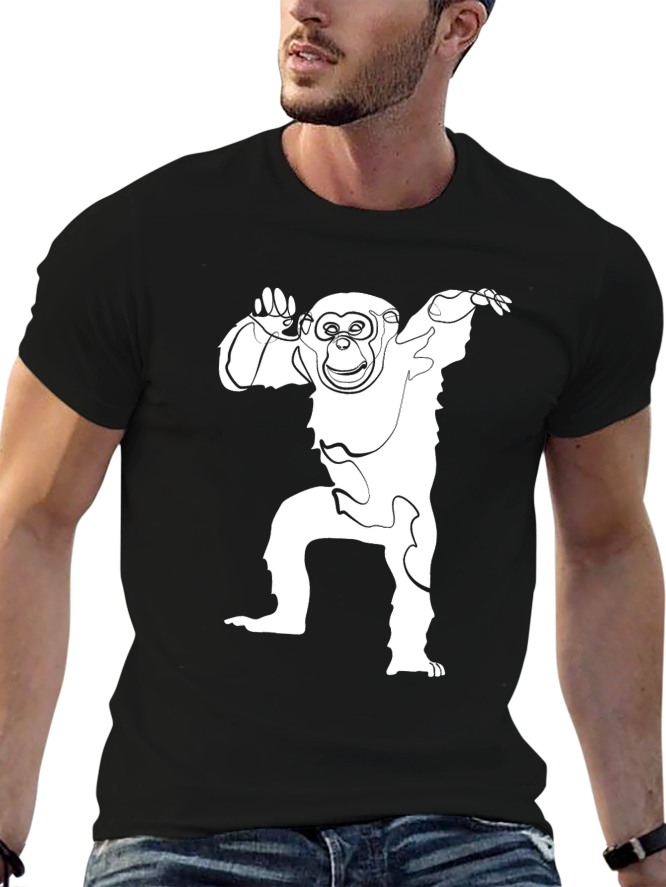 Monkey Graphic Tee - Mens Black T-Shirt