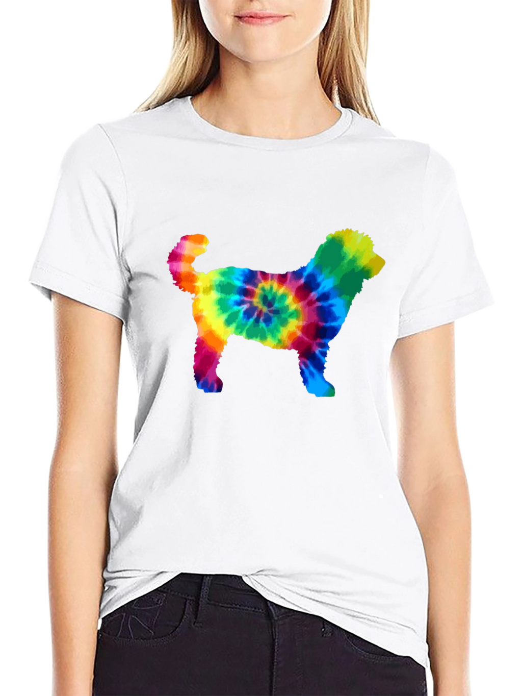 Tie Dye Dog Silhouette Graphic Tee