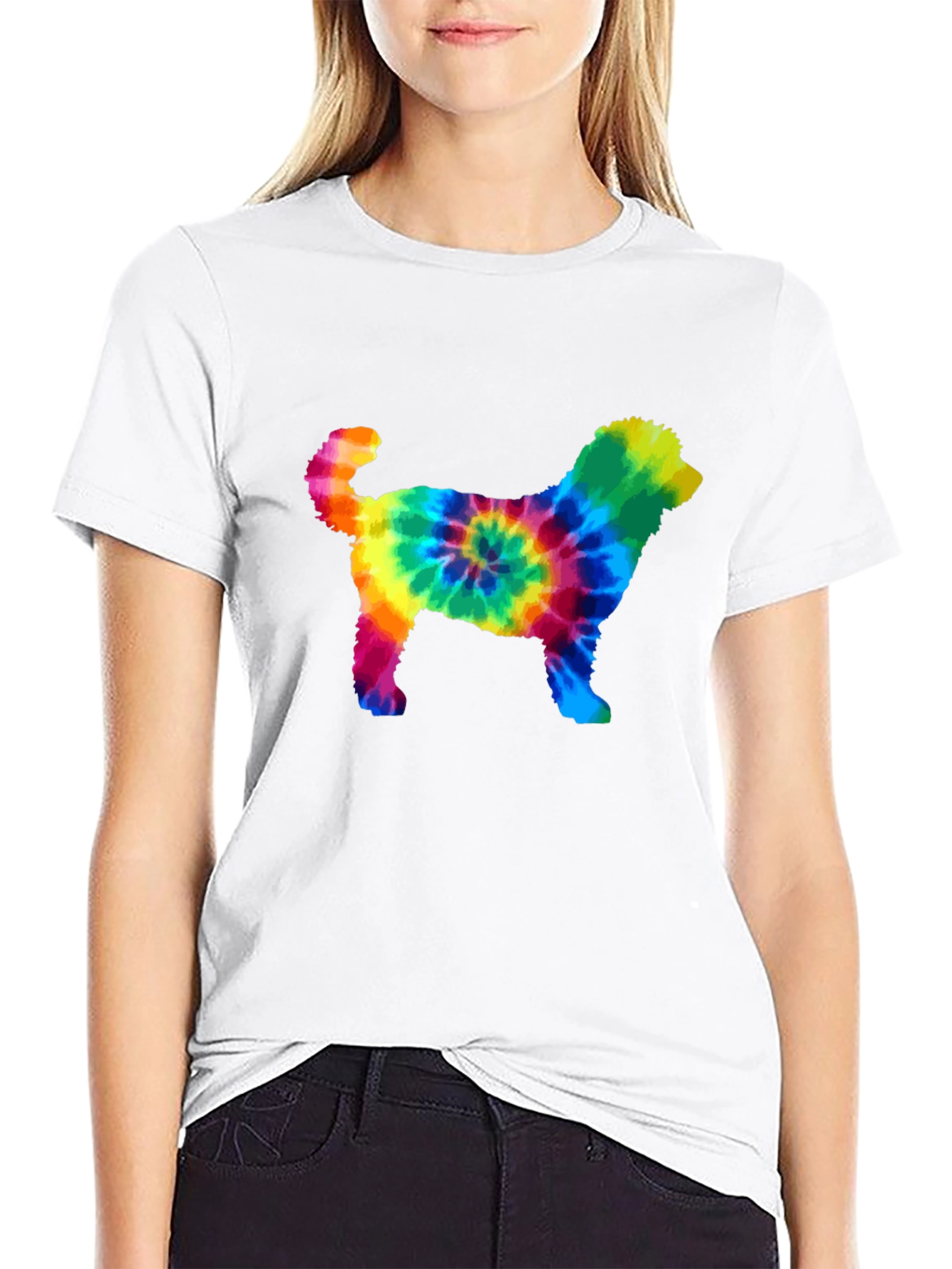 Tie Dye Dog Silhouette Graphic Tee