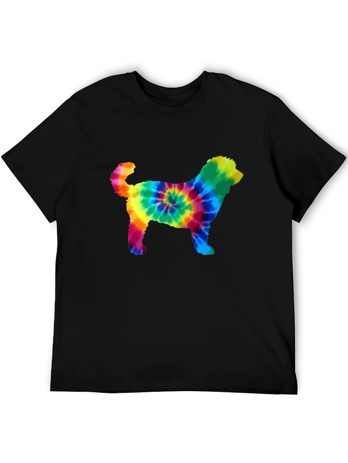 Tie Dye Dog Silhouette Graphic Tee