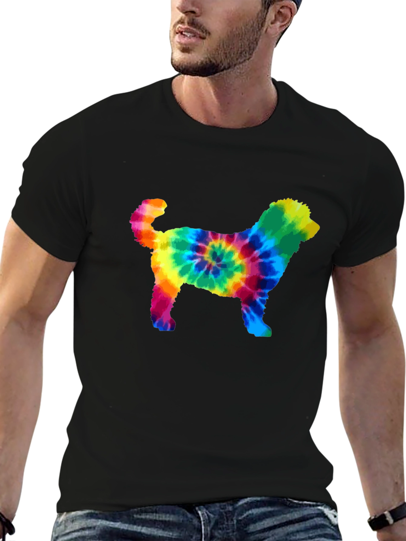Tie Dye Dog Silhouette Graphic Tee
