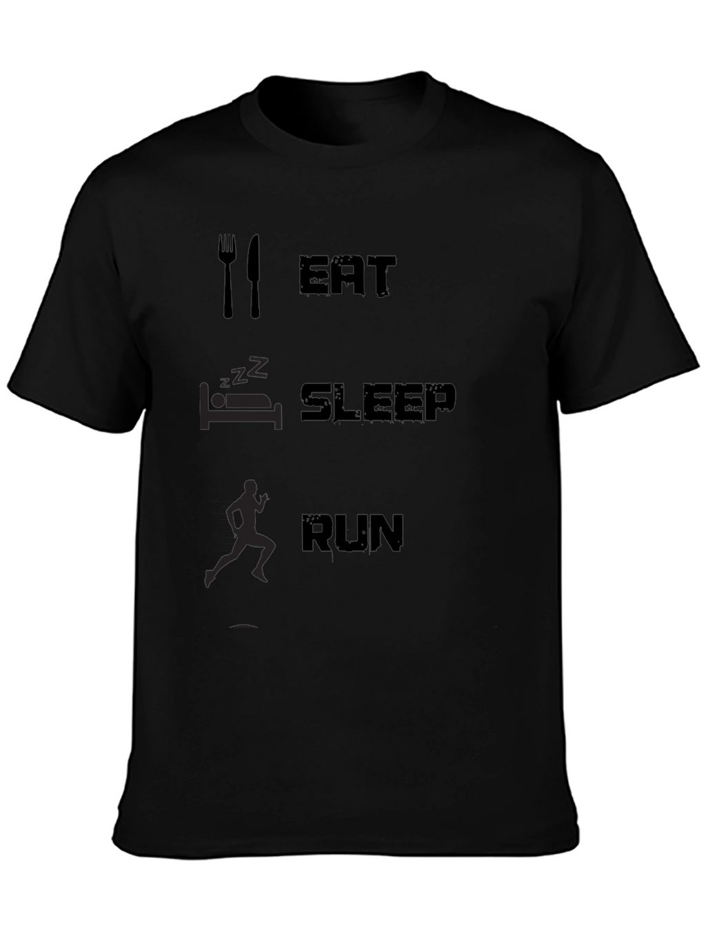 Eat Sleep Run Black Graphic Tee Shirt