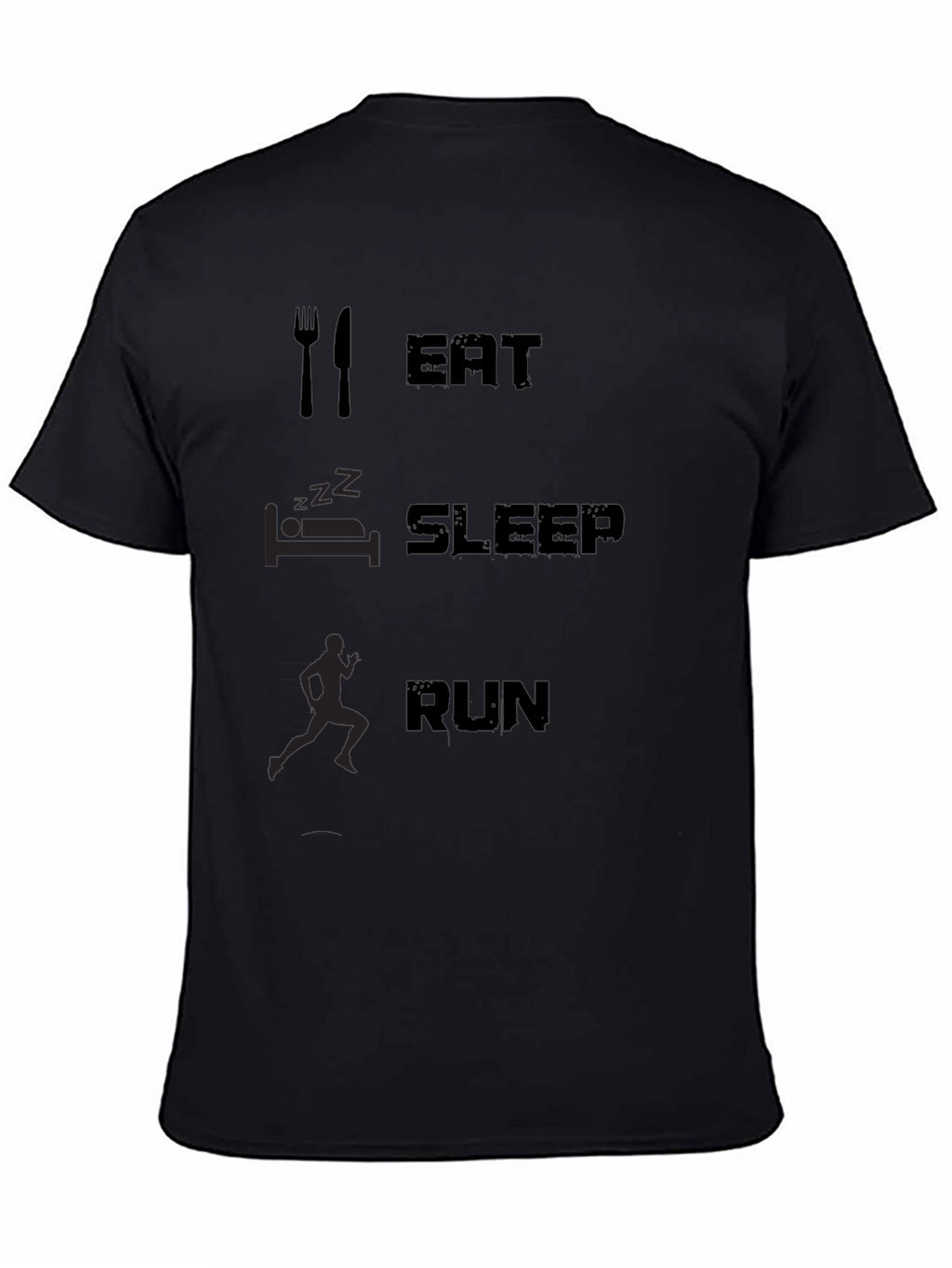 Eat Sleep Run Black Graphic Tee Shirt