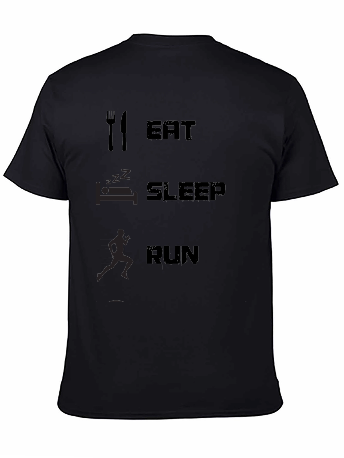 Eat Sleep Run Black Graphic Tee Shirt