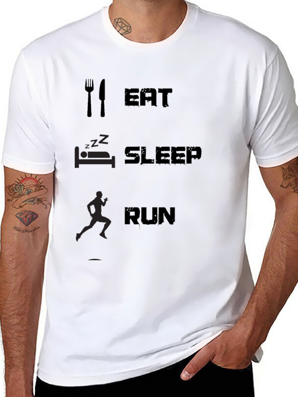 Eat Sleep Run Black Graphic Tee Shirt