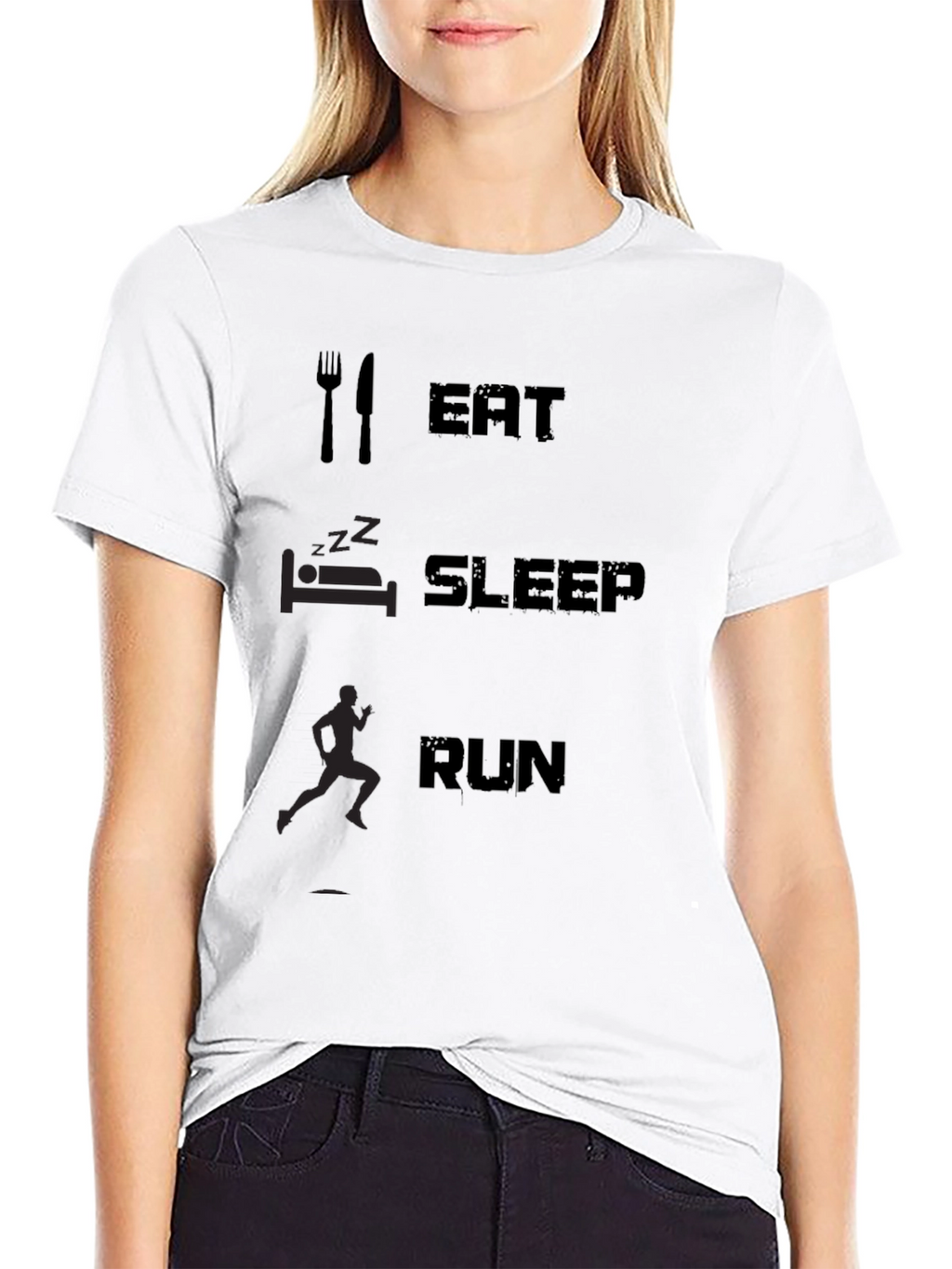 Eat Sleep Run Black Graphic Tee Shirt