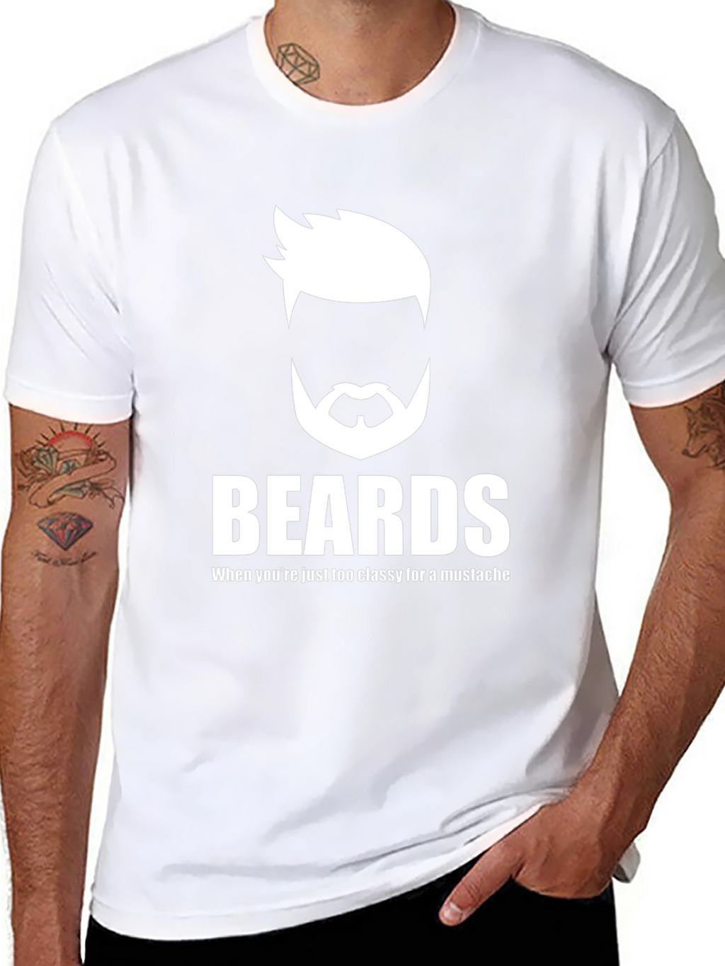 Beards Classy Graphic Tee - Cool Mens T-Shirt