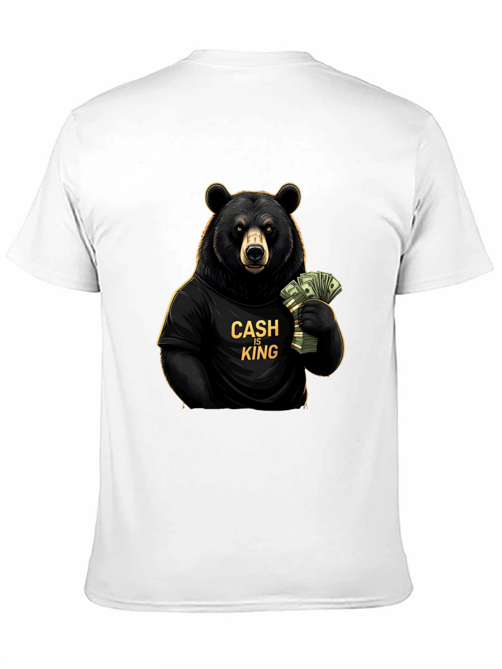 Cash is King Bear Graphic Tee - Black