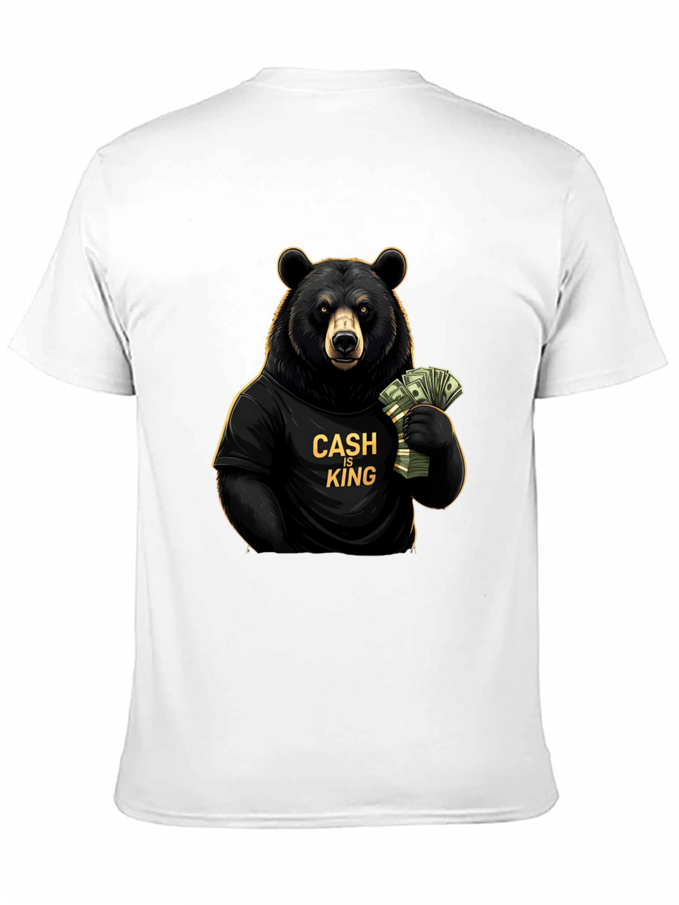 Cash is King Bear Graphic Tee - Black