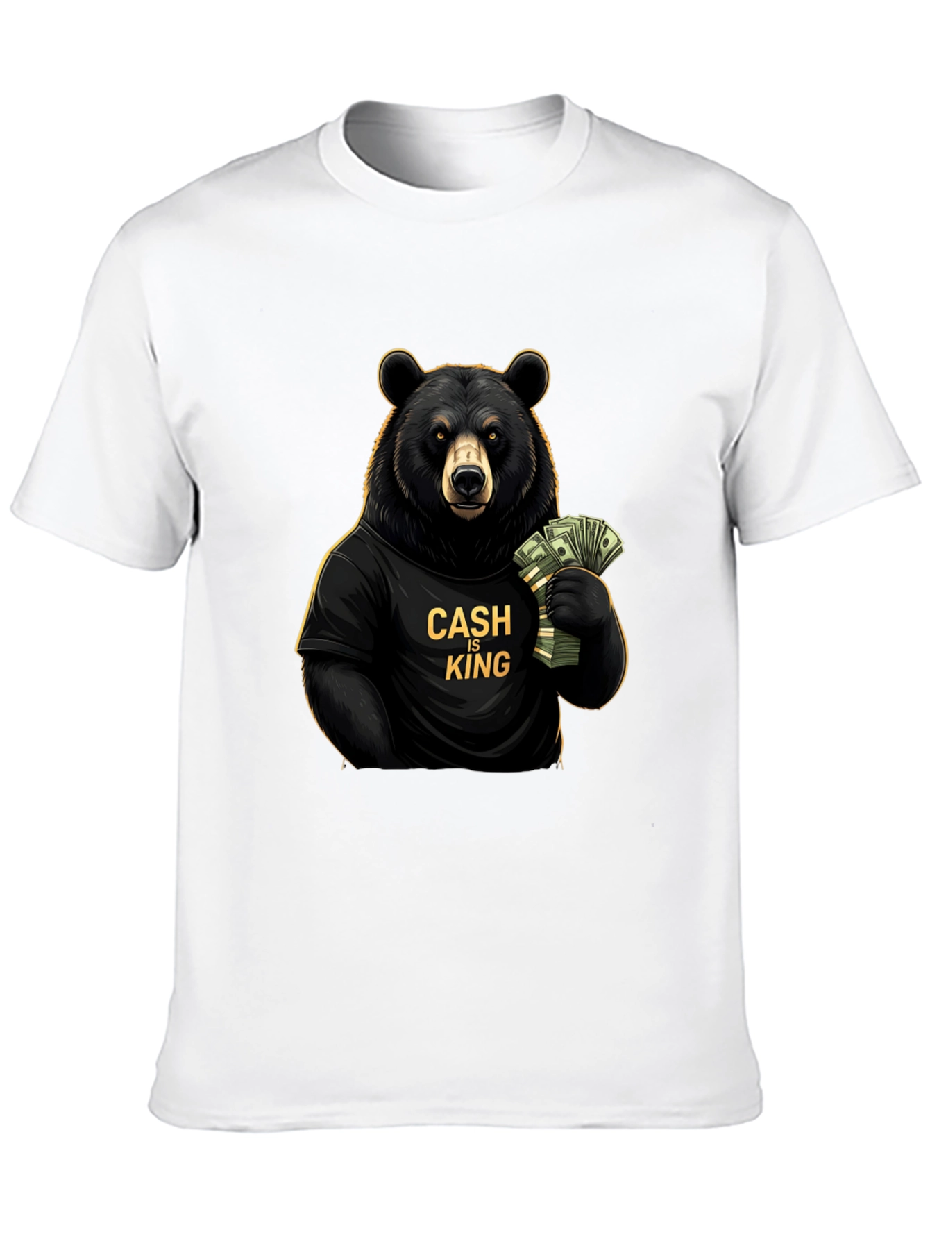 Cash is King Bear Graphic Tee - Black