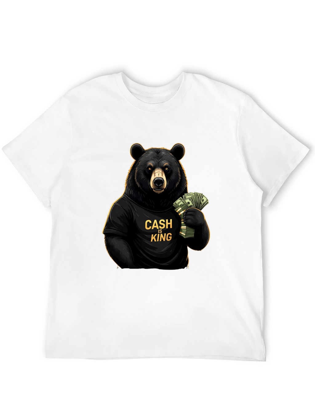 Cash is King Bear Graphic Tee - Black
