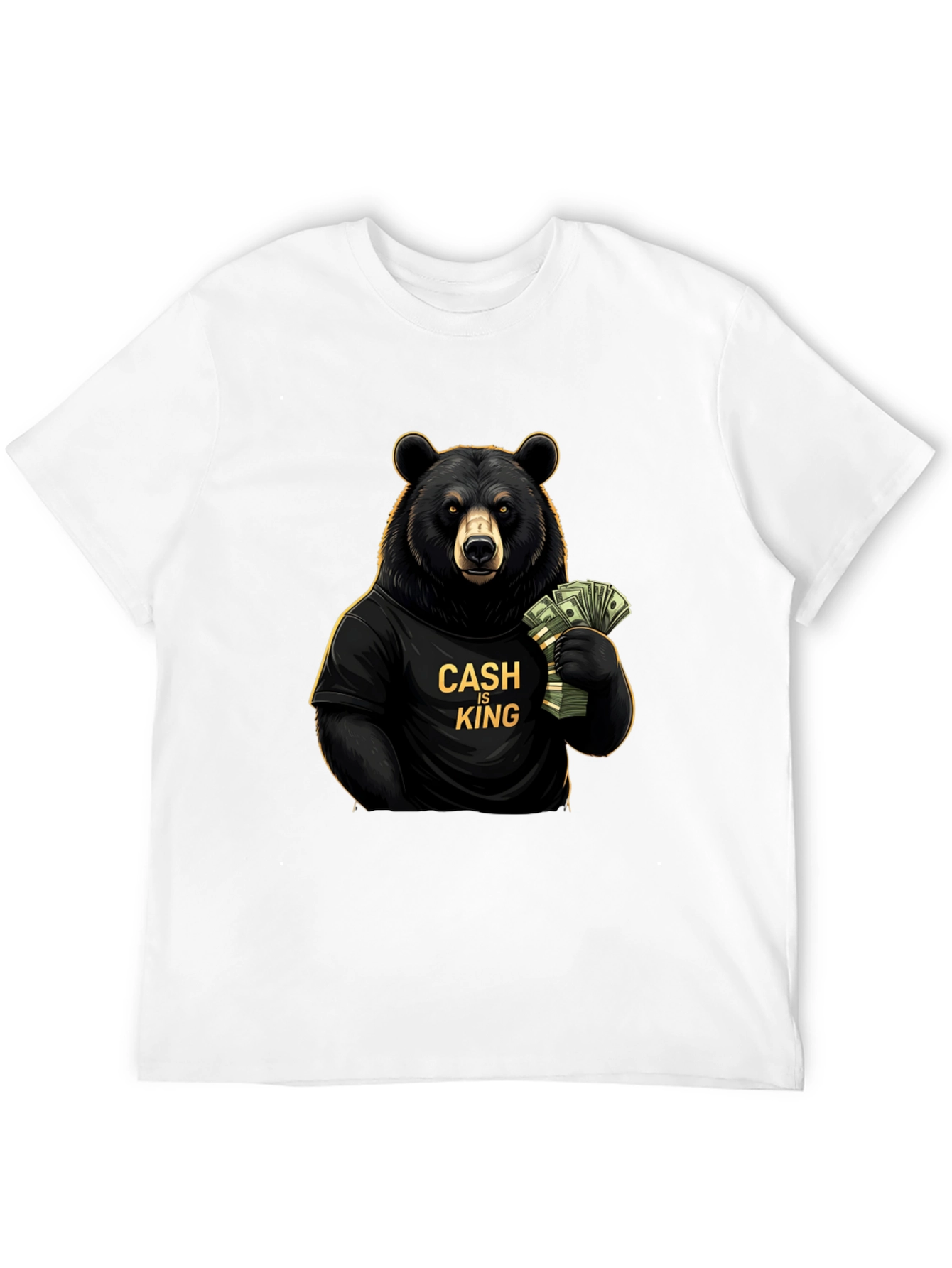 Cash is King Bear Graphic Tee - Black