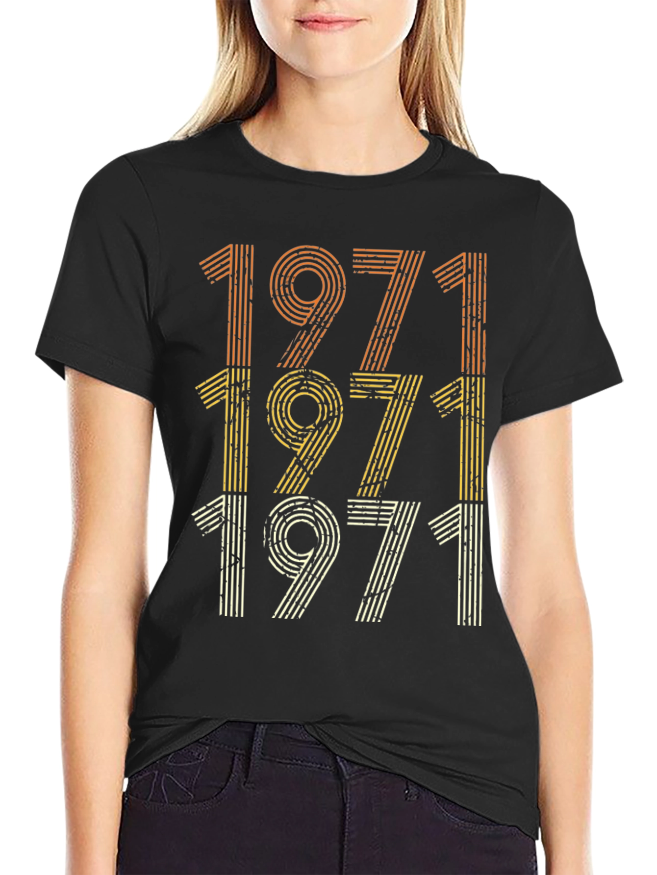 Vintage 1971 Striped Design T-Shirt