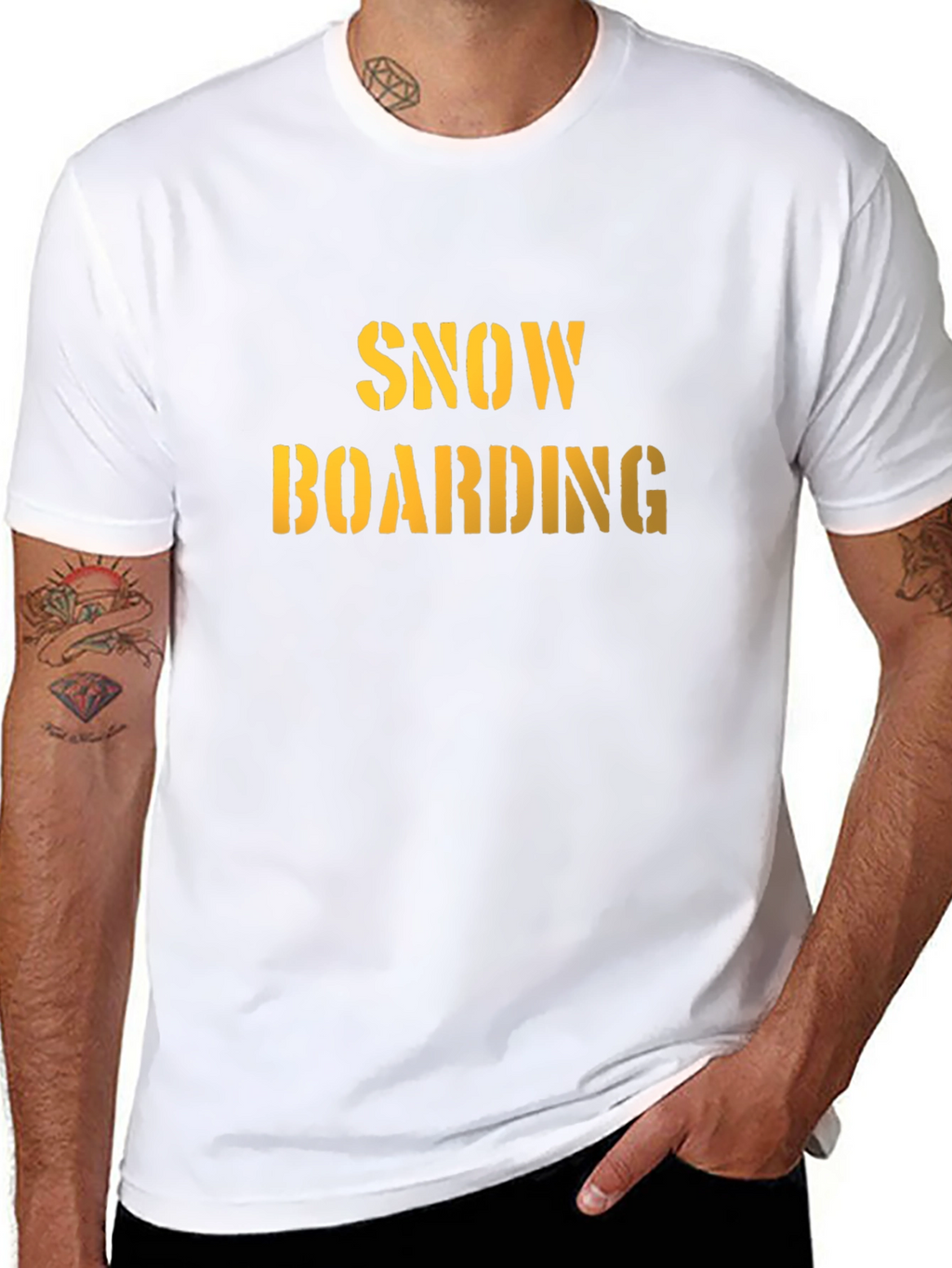 Snowboarding Graphic Tee - Black Cotton Comfort