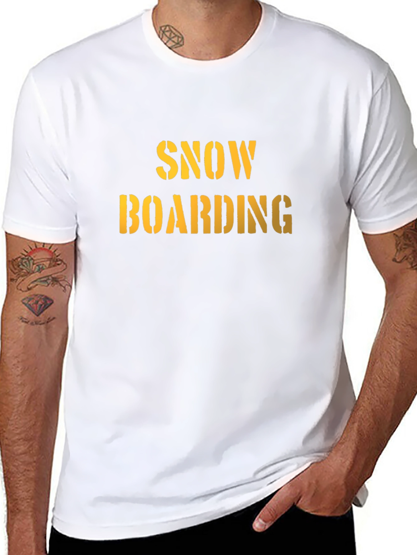Snowboarding Graphic Tee - Black Cotton Comfort
