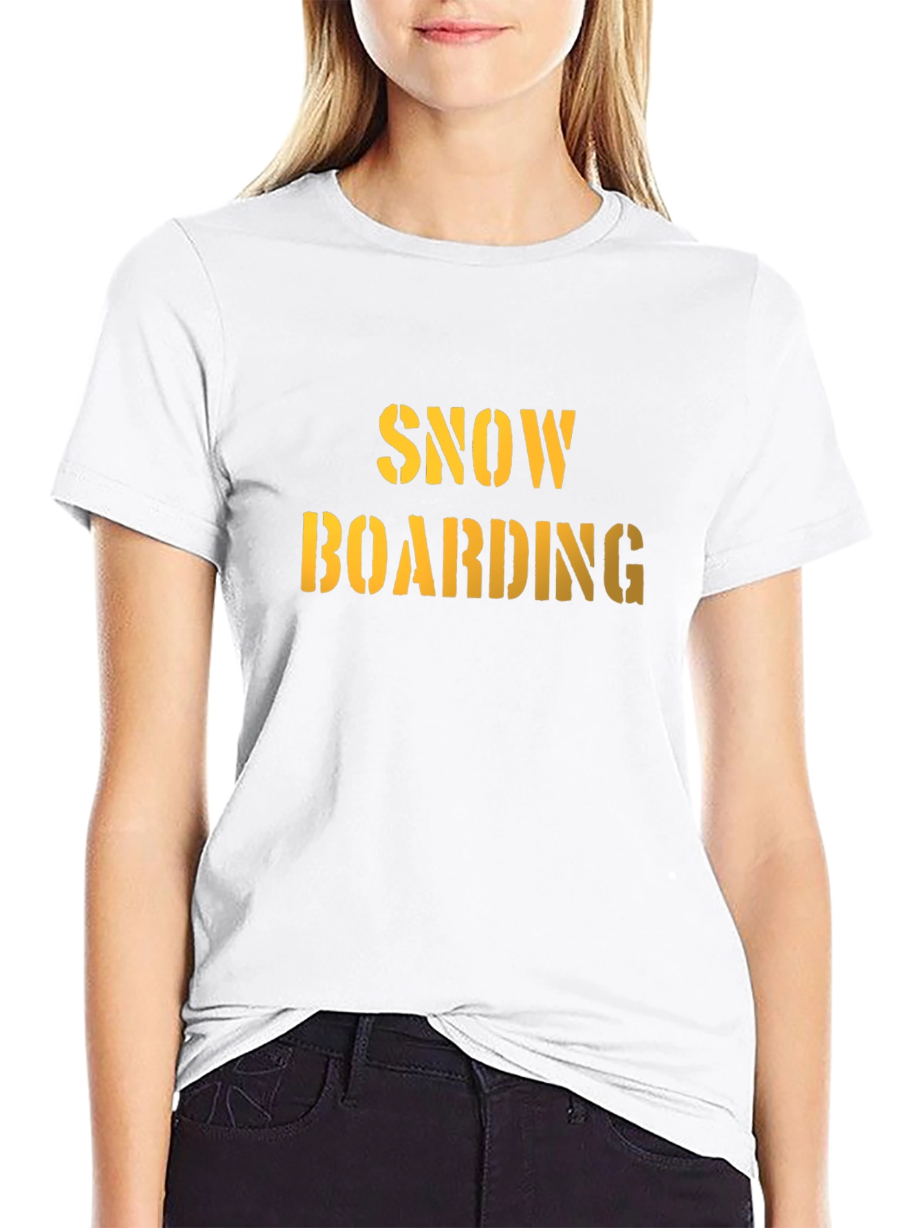 Snowboarding Graphic Tee - Black Cotton Comfort