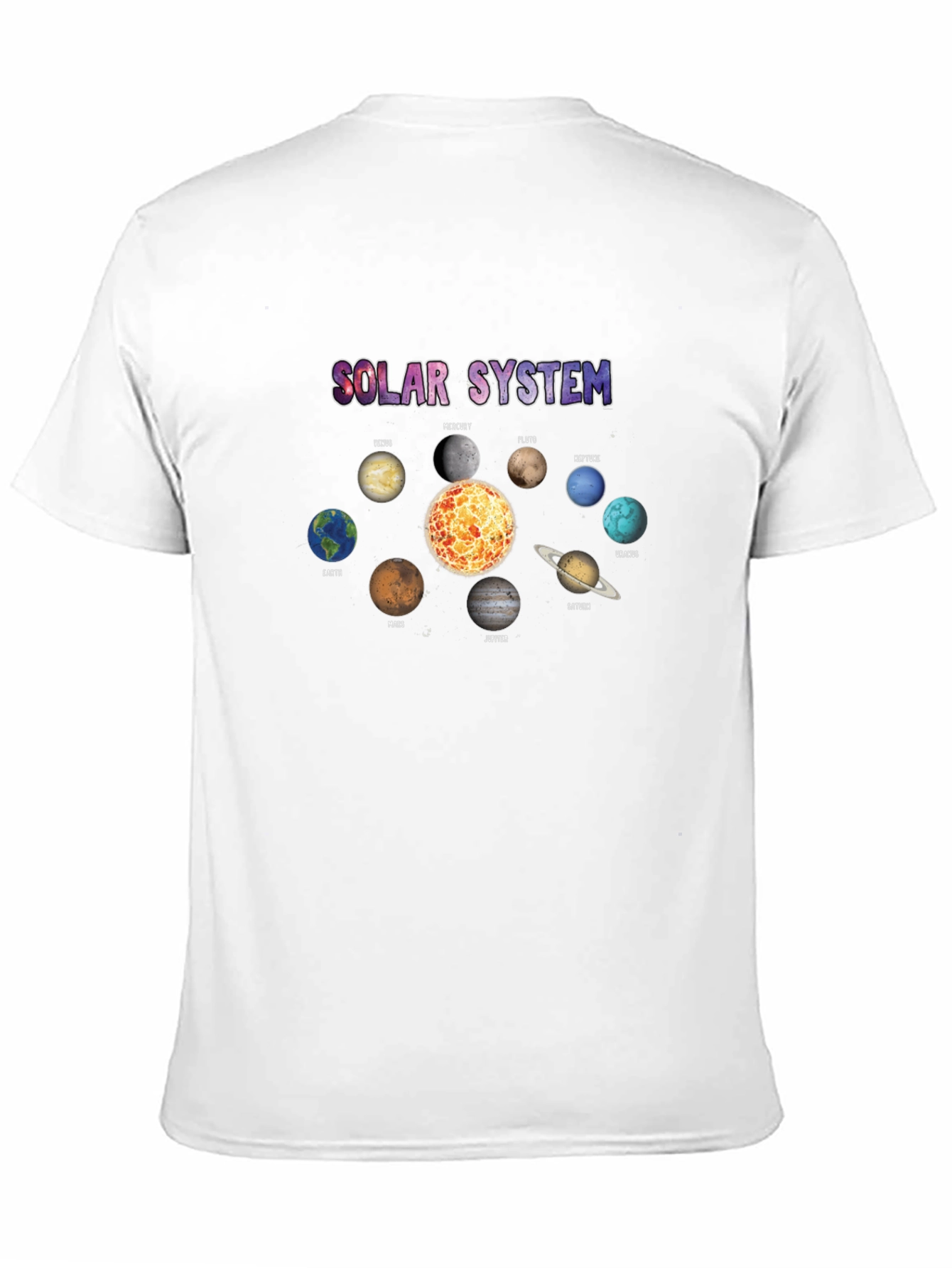 Solar System Planets Graphic Black T-Shirt