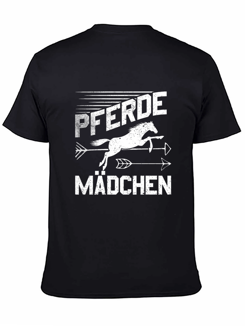 Pferde Mädchen Horse Girl T-Shirt Black Cotton