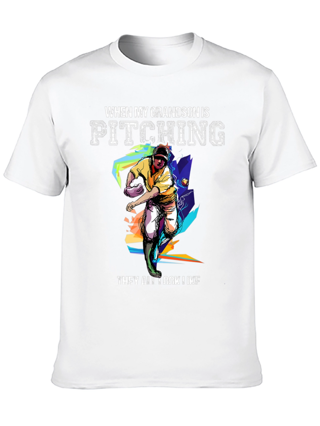 Grandson Pitching Graphic Tee - Baseball Fan T-Shirt