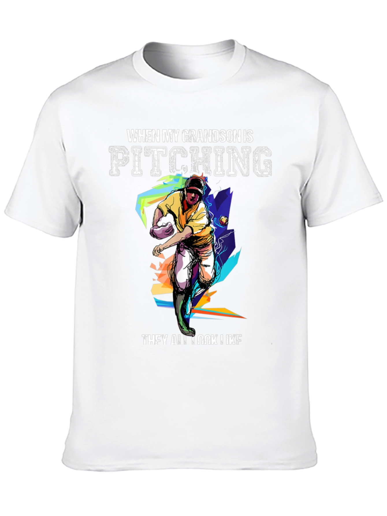 Grandson Pitching Graphic Tee - Baseball Fan T-Shirt