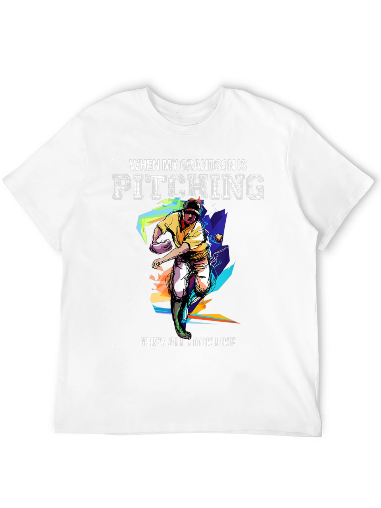 Grandson Pitching Graphic Tee - Baseball Fan T-Shirt