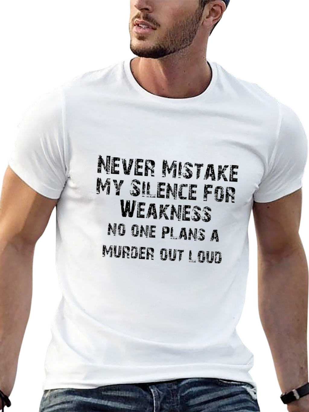 Never Mistake My Silence Mens Black T-Shirt