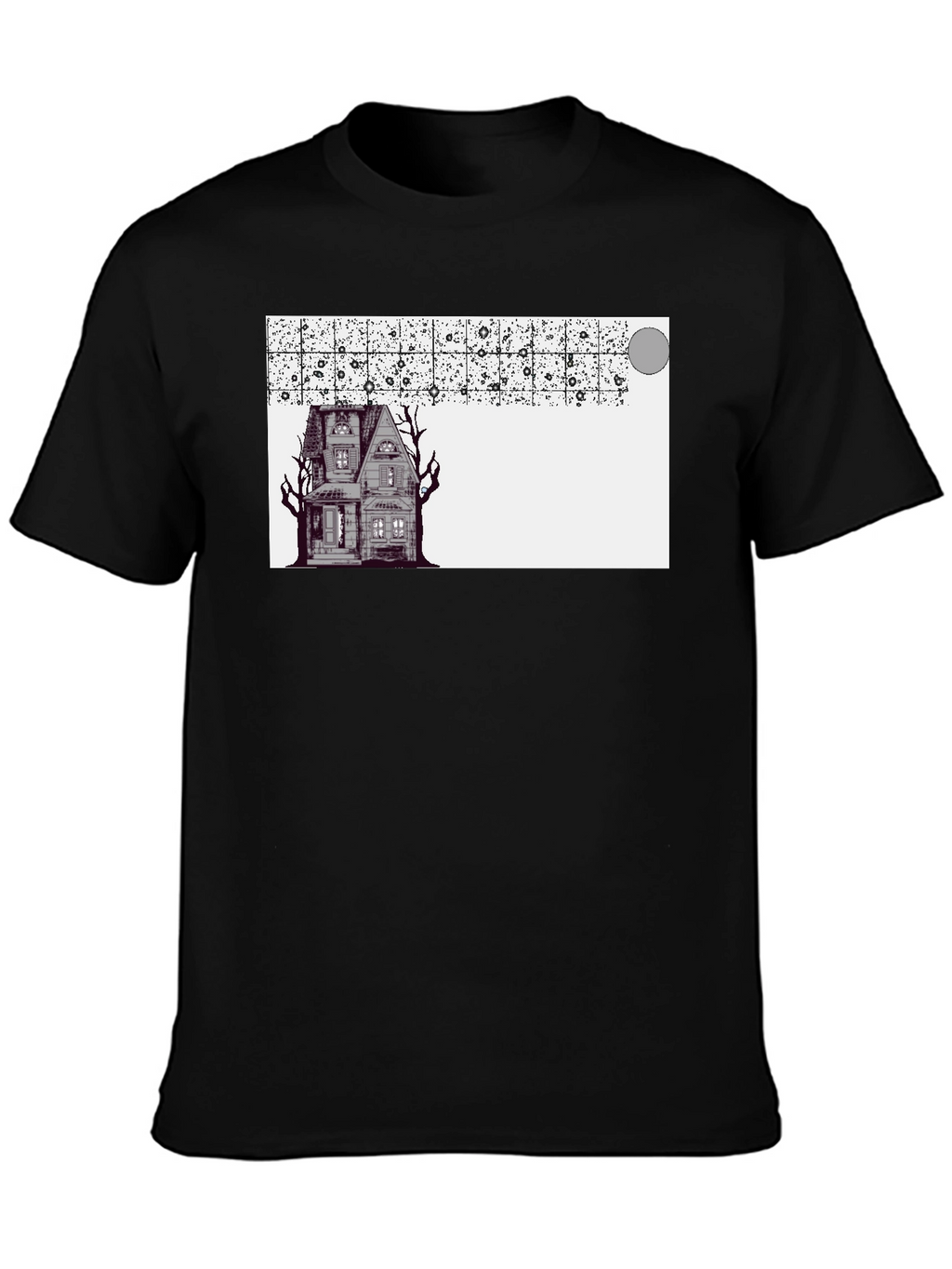 Spooky House Graphic Black T-Shirt
