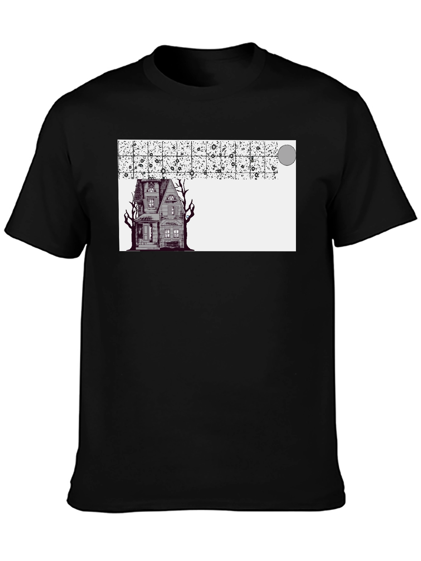 Spooky House Graphic Black T-Shirt