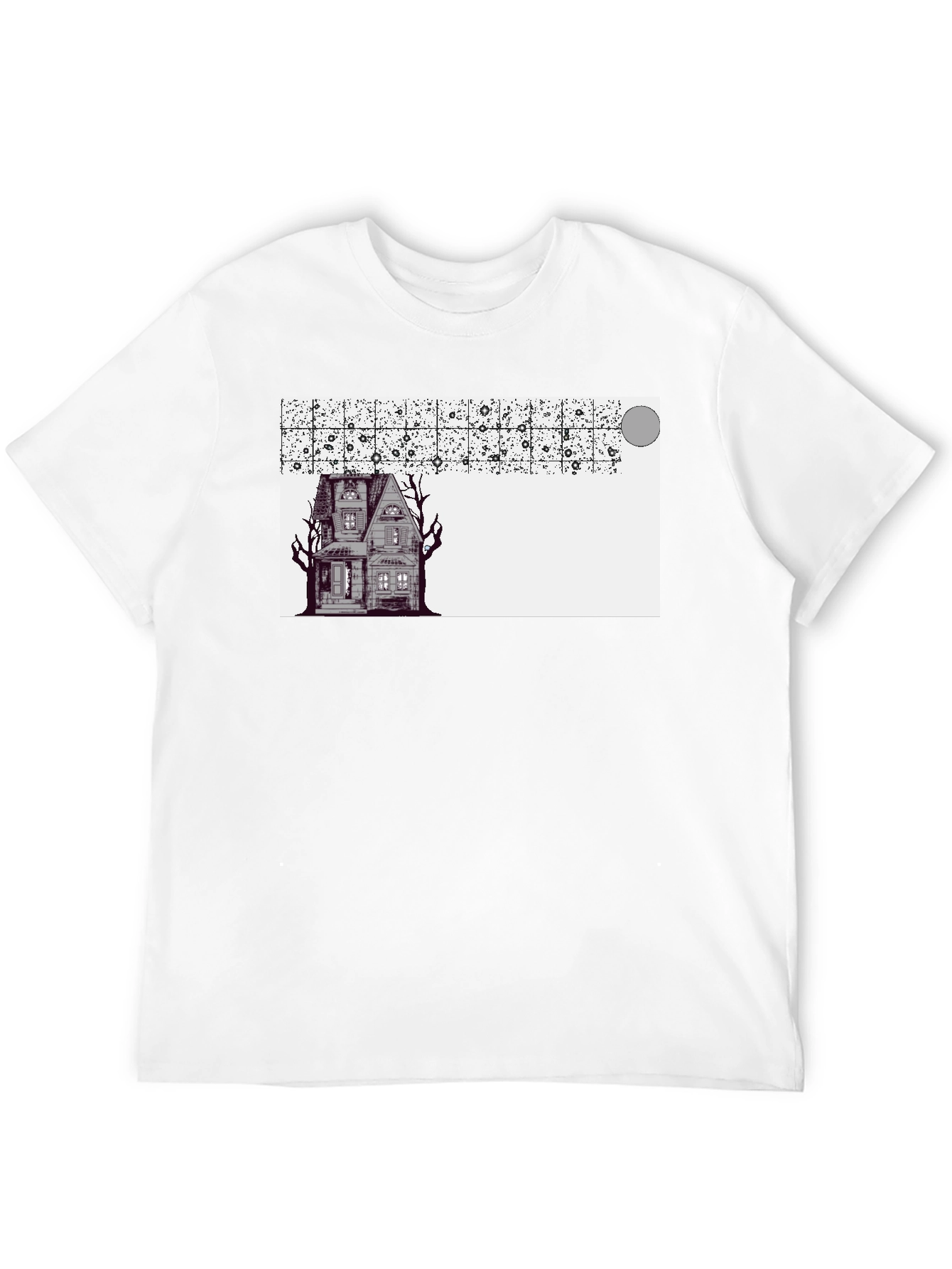 Spooky House Graphic Black T-Shirt