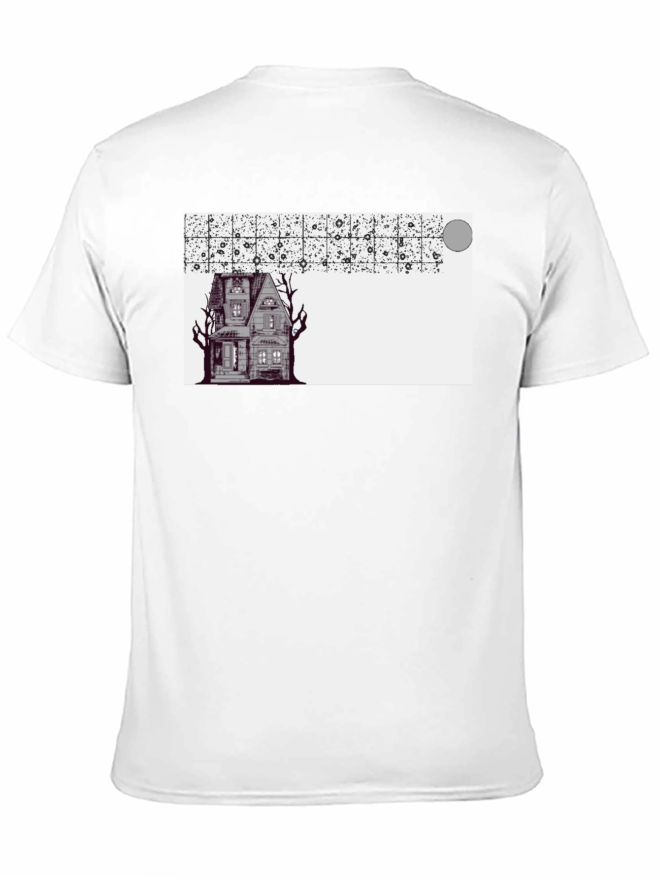 Spooky House Graphic Black T-Shirt