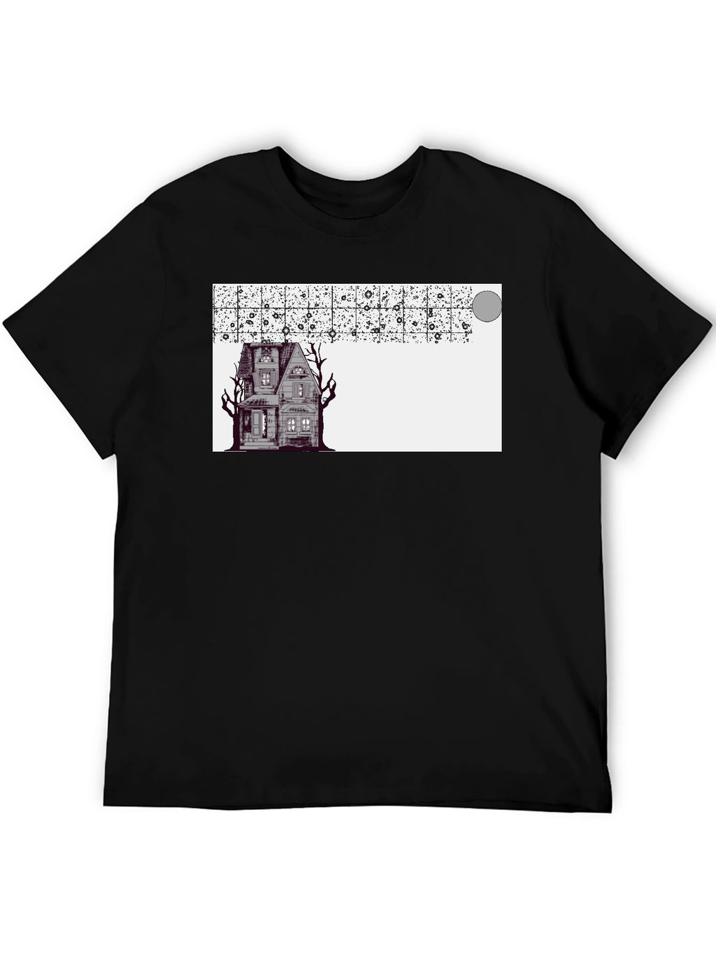 Spooky House Graphic Black T-Shirt