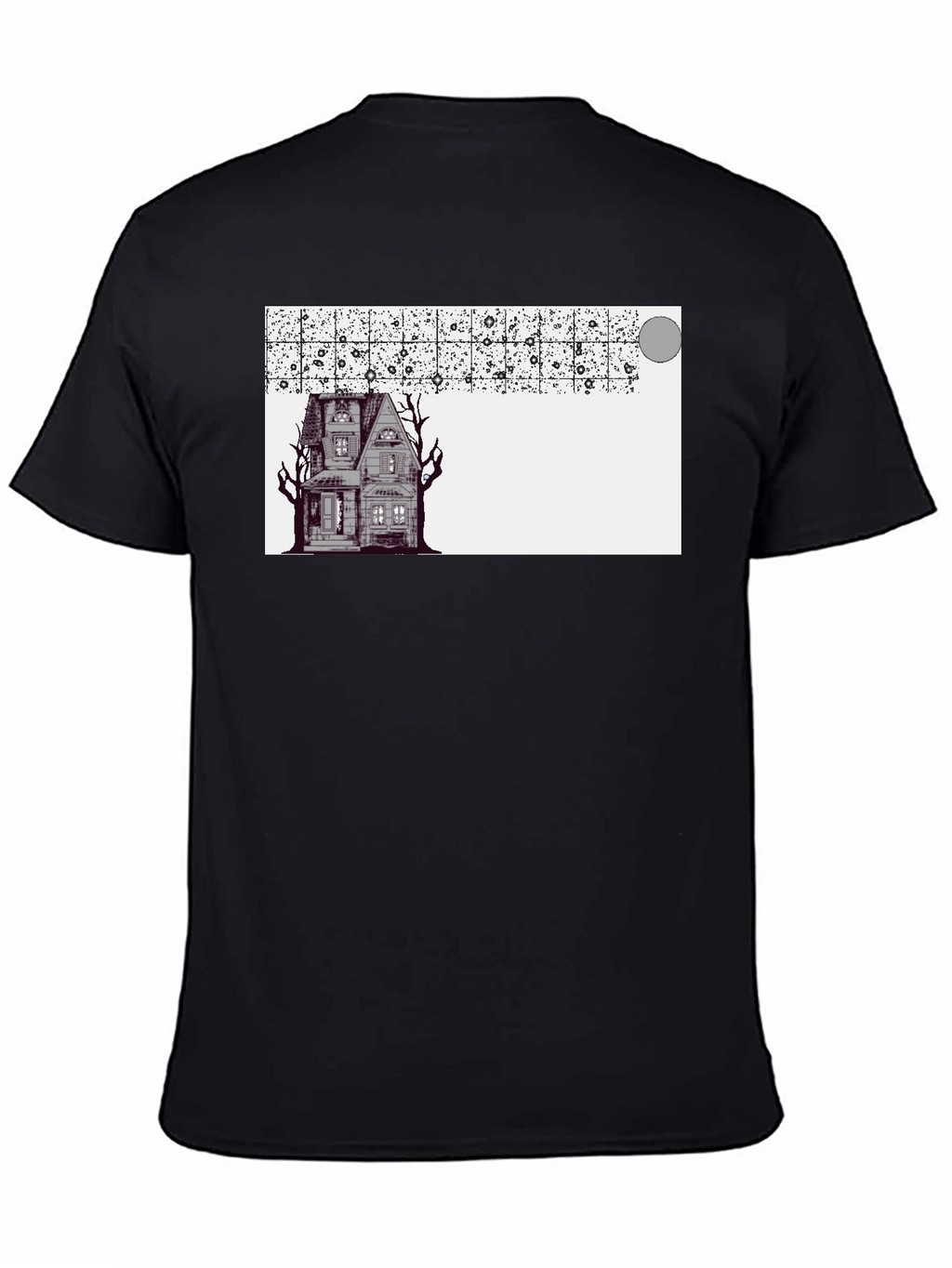 Spooky House Graphic Black T-Shirt