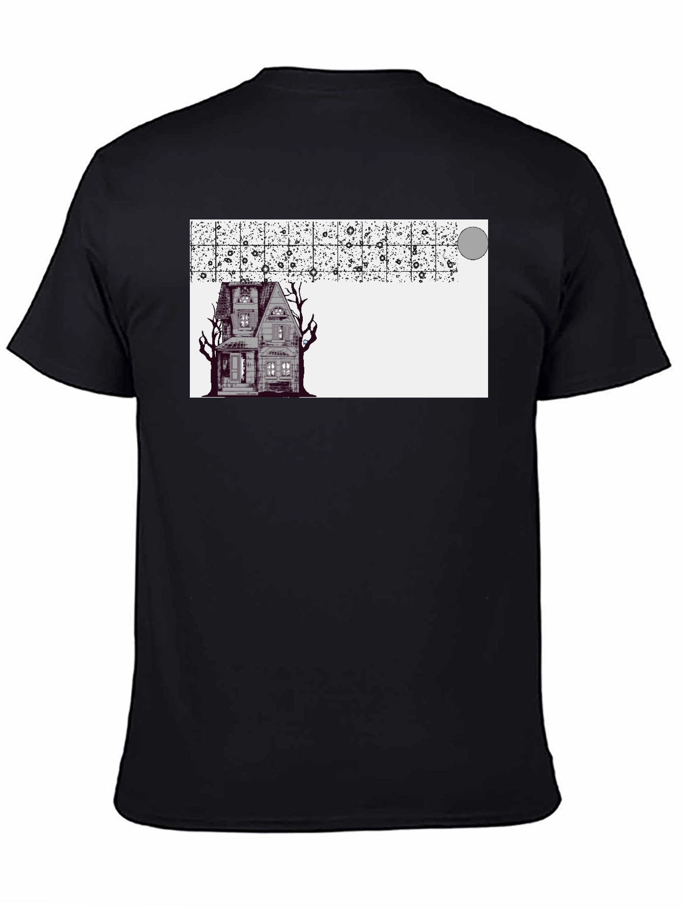Spooky House Graphic Black T-Shirt