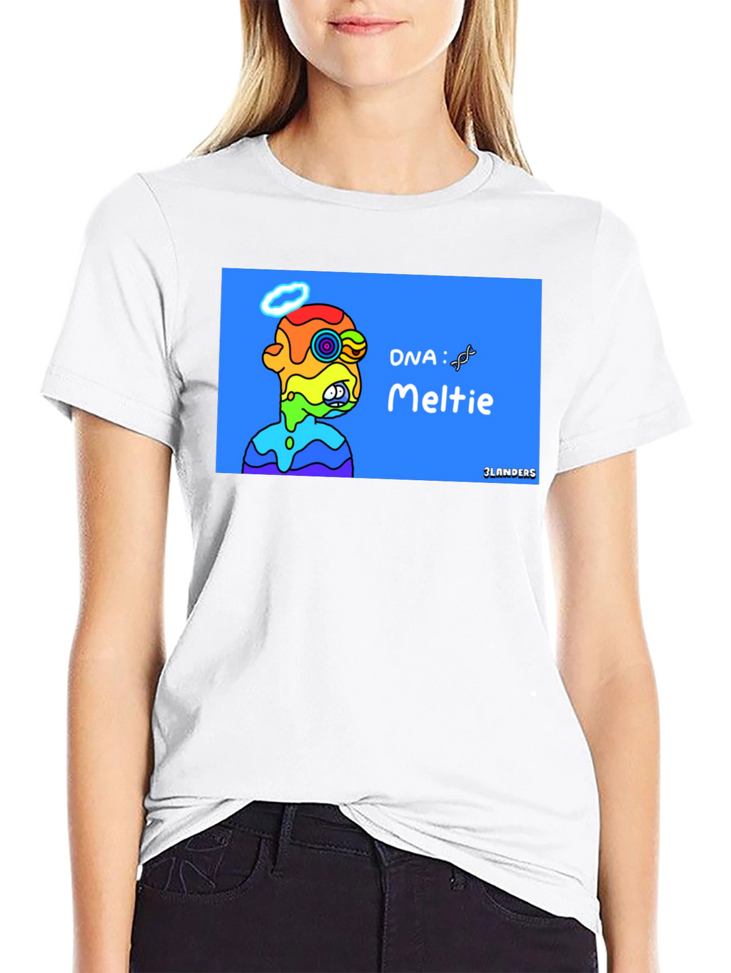 Melting Rainbow Character Graphic Tee - Cool Unique Design
