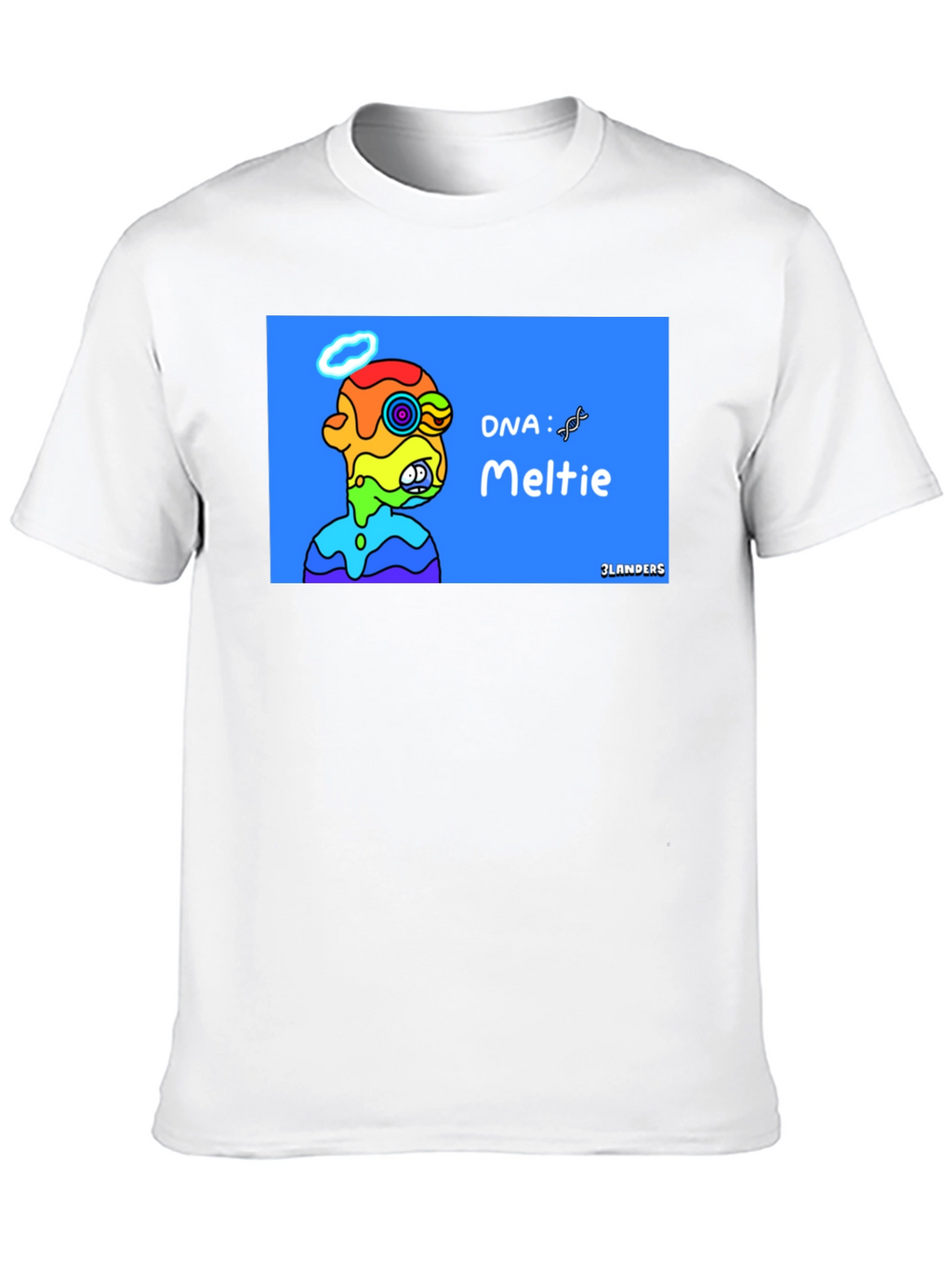 Melting Rainbow Character Graphic Tee - Cool Unique Design